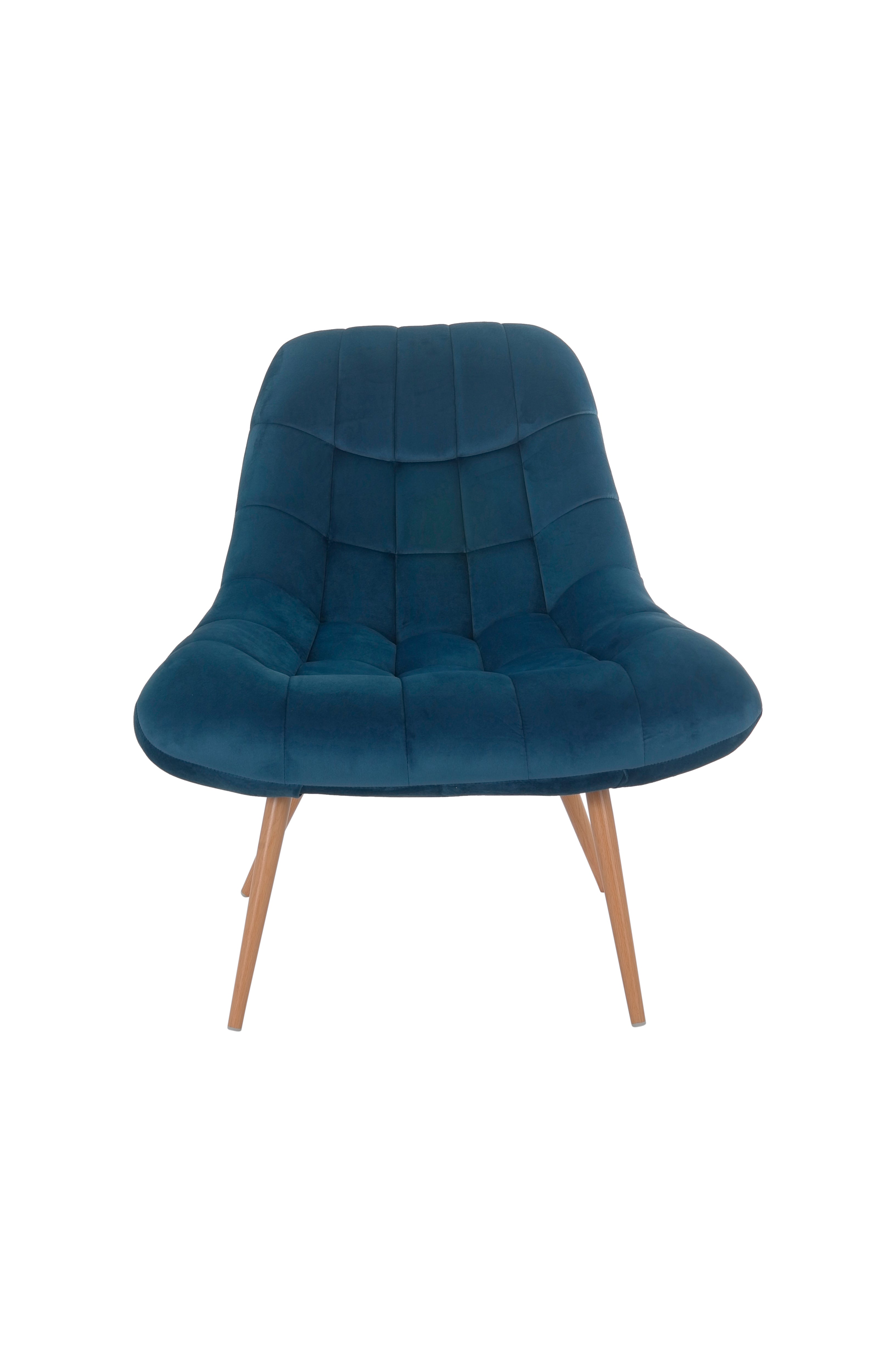 Sales Fever - Sessel XXL Samt blau Metall Holzoptik
