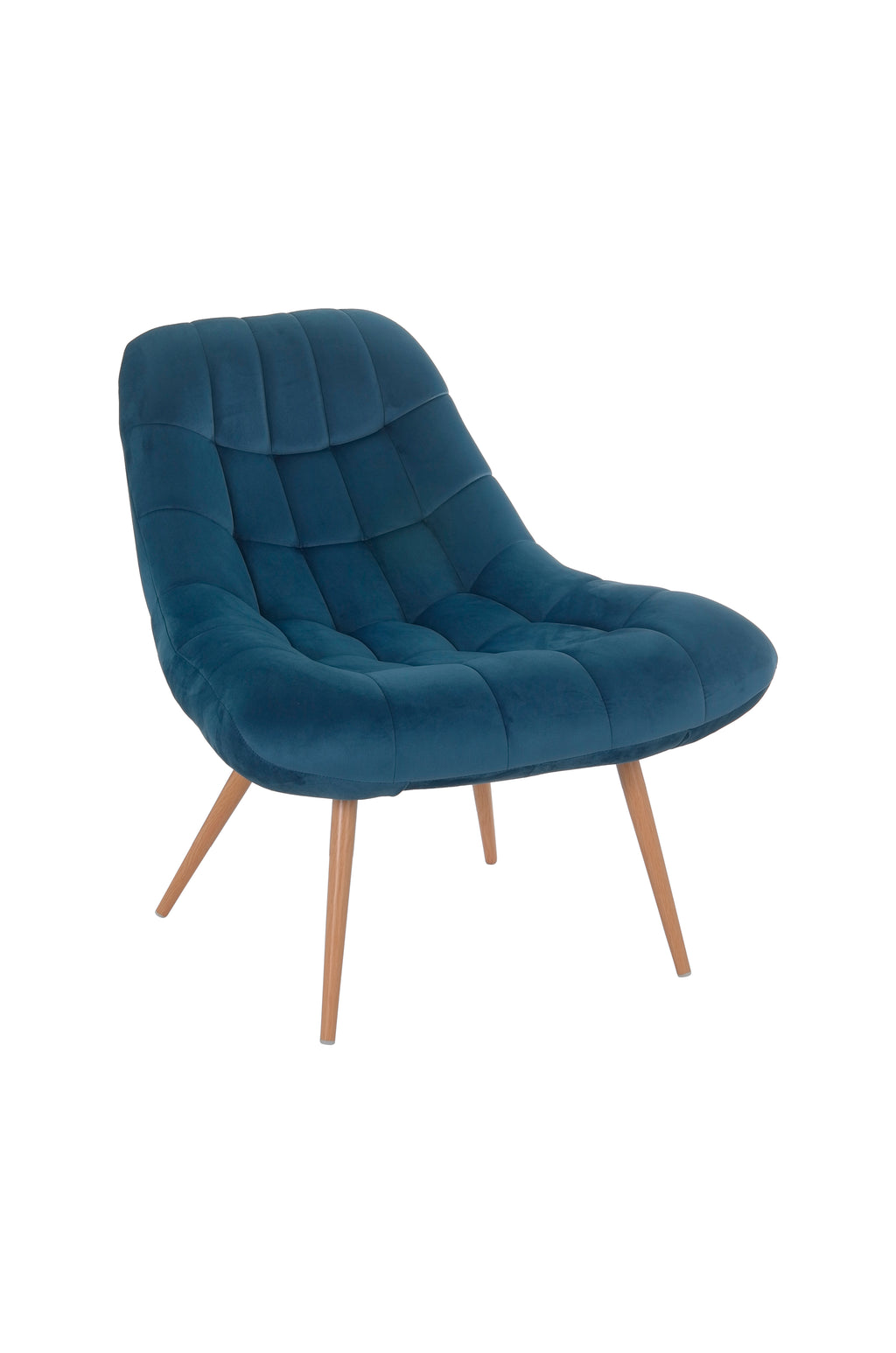 Sales Fever - Sessel XXL Samt blau Metall Holzoptik