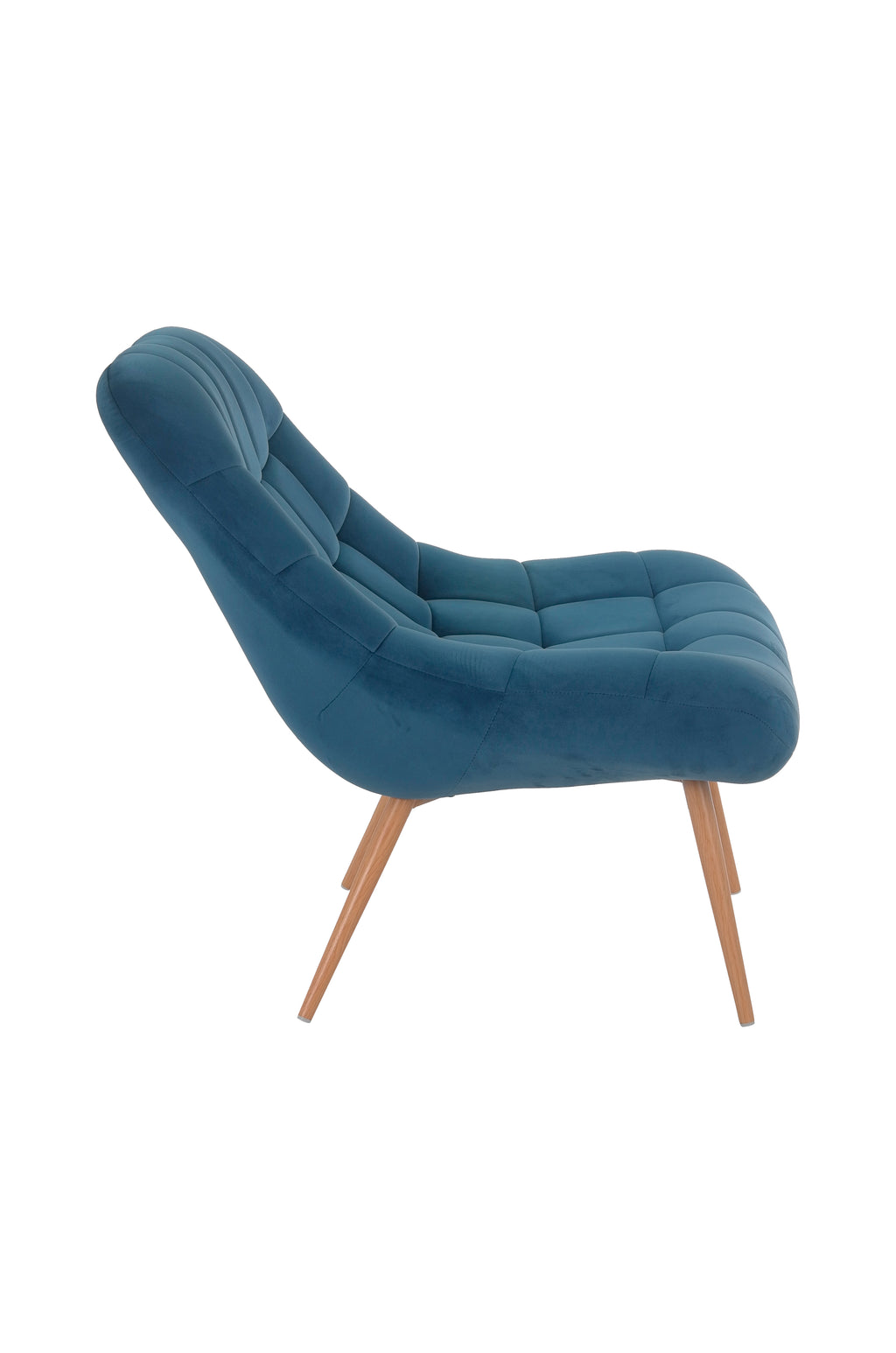 Sales Fever - Sessel XXL Samt blau Metall Holzoptik