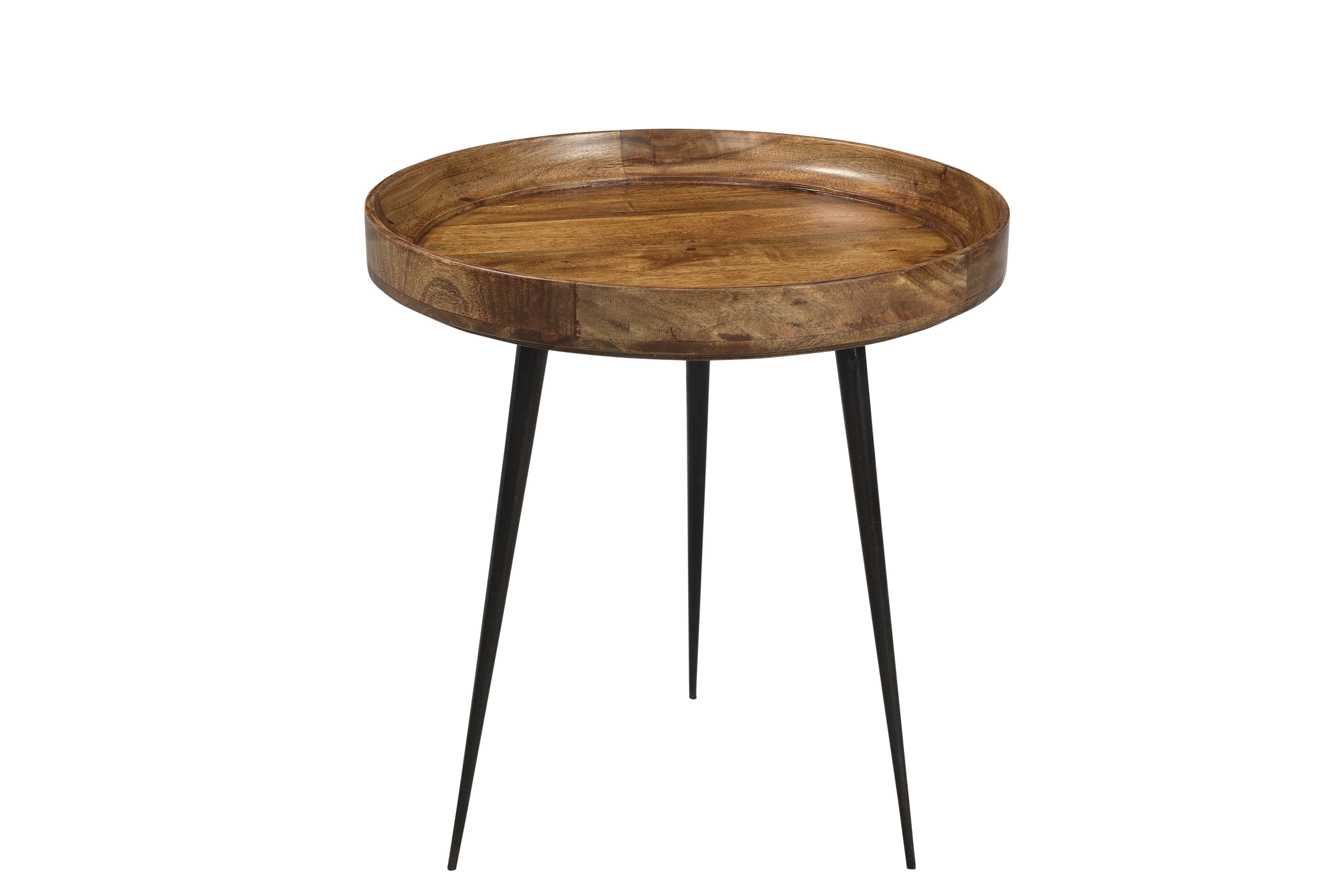 THIS & THAT Beistelltisch 50 x 50 cm – Platte braun, Gestell schwarz