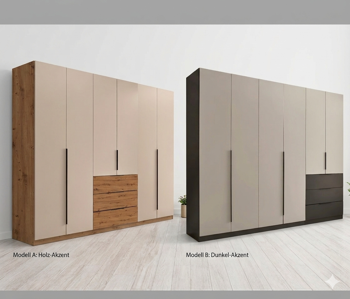 Kleiderschrank 6-türig / 2 verschiedene Farben