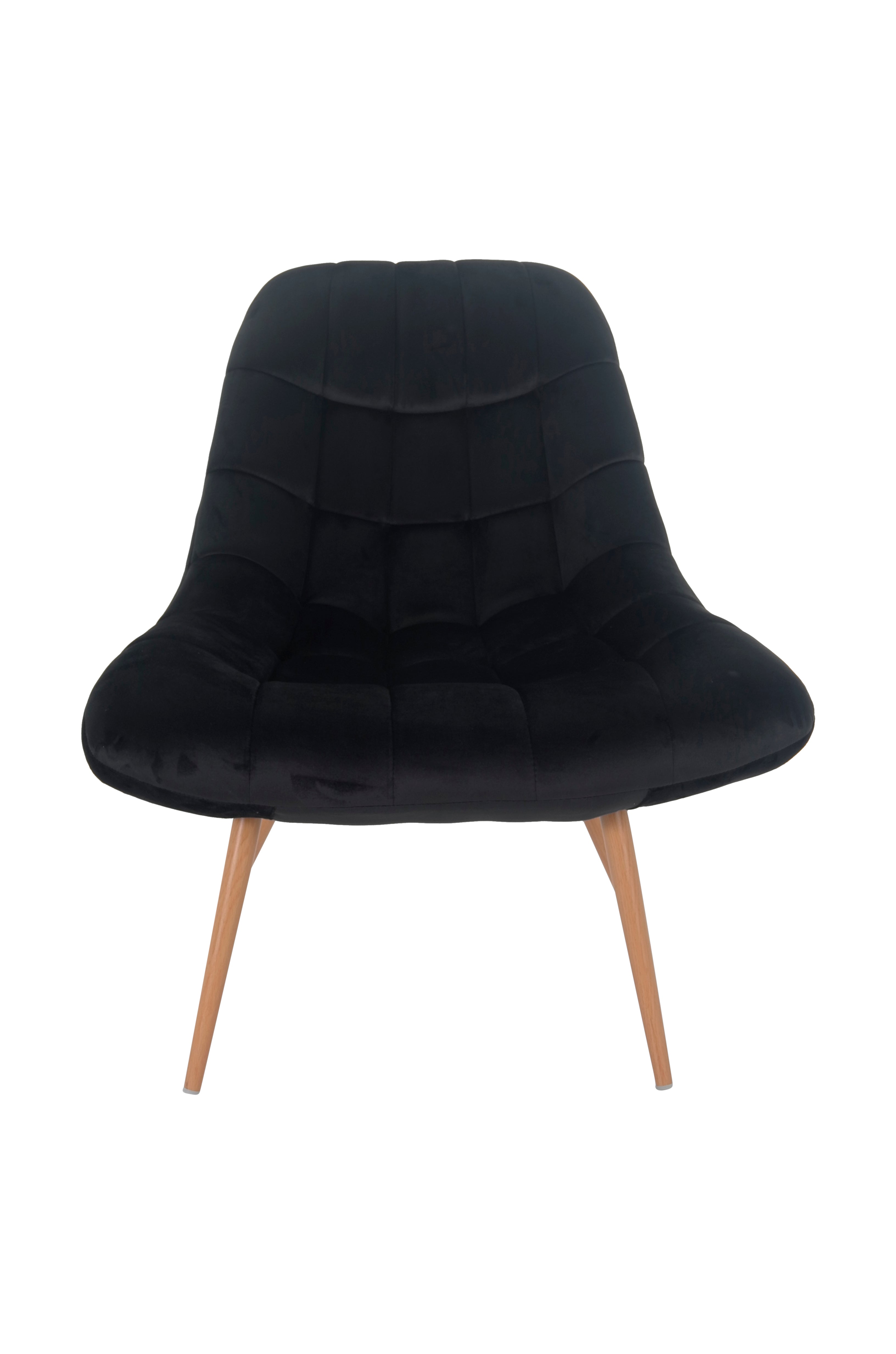 Sales Fever - Sessel XXL Samt schwarz Metall Holzoptik