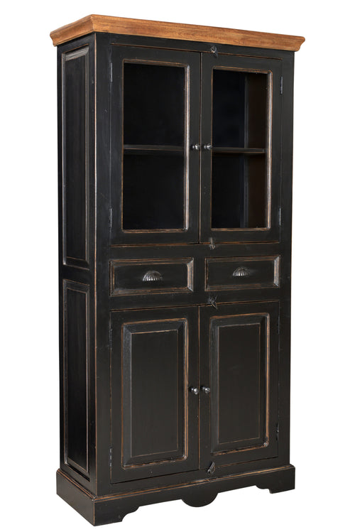 CORSICA Vitrine – Schwarz mit honigfarbiger Deckplatte – Bild 2