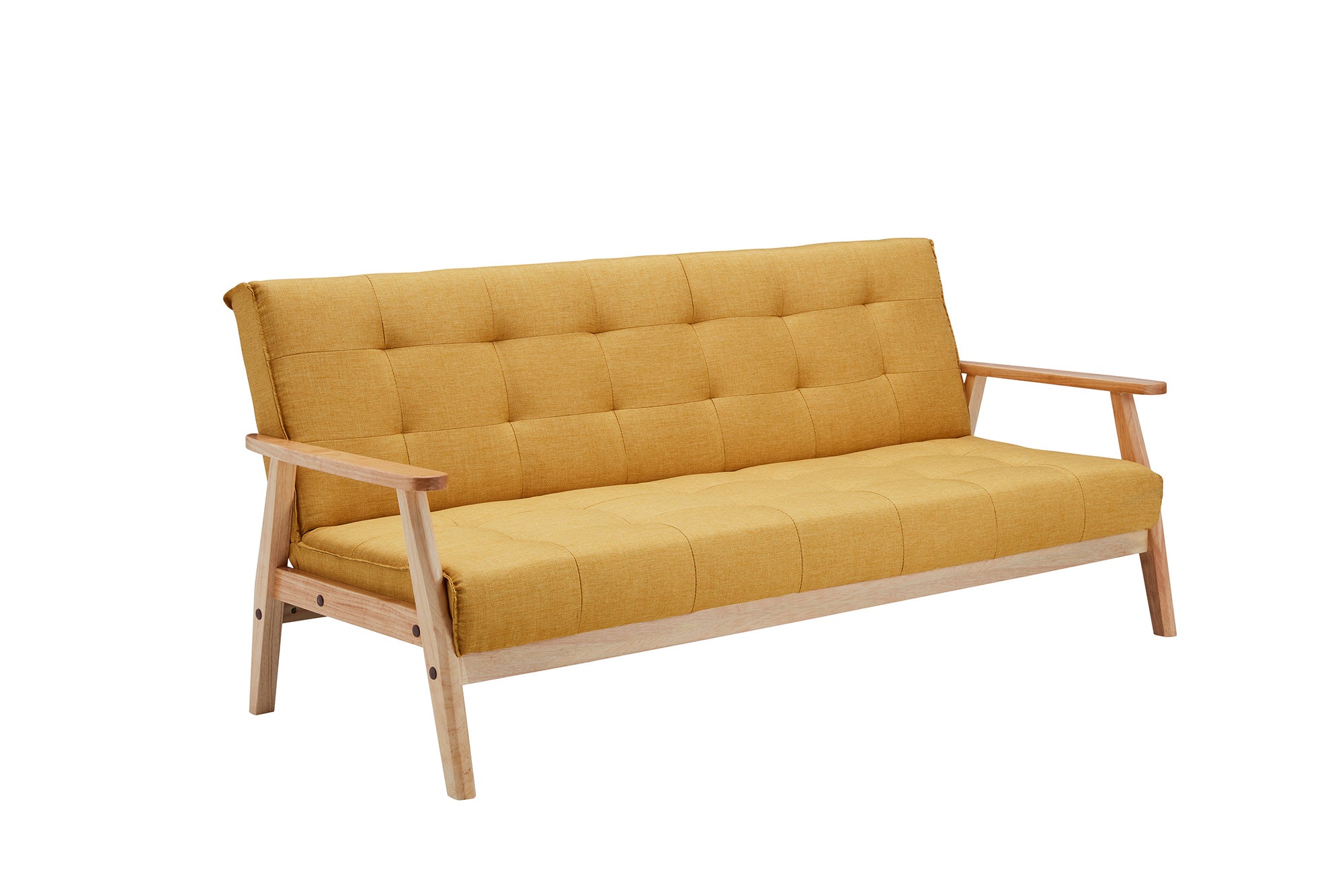 Sales Fever - Schlafsofa skandinavisch Strukturstoff senfgelb