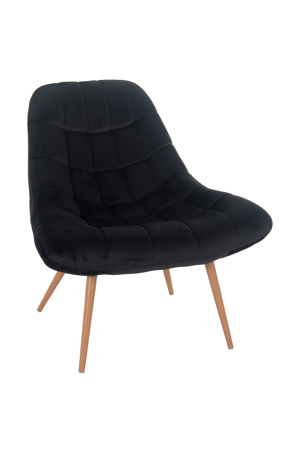 Sales Fever - Sessel XXL Samt schwarz Metall Holzoptik