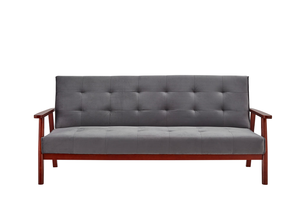 Sales Fever - Schlafsofa skandinavisch Samt dunkelgrau