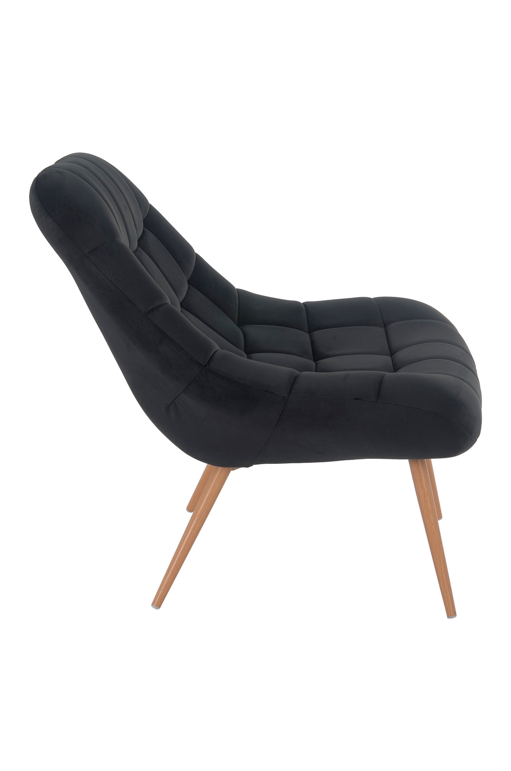 Sales Fever - Sessel XXL Samt schwarz Metall Holzoptik