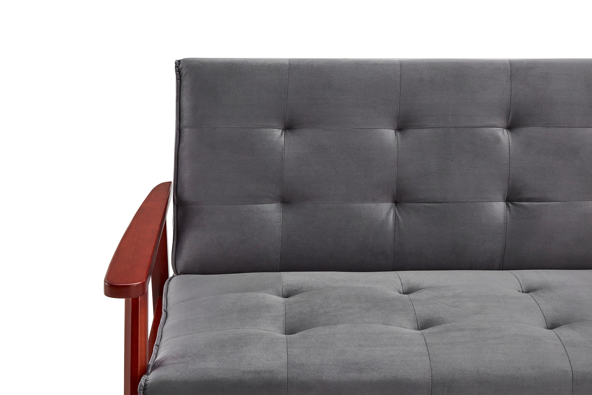Sales Fever - Schlafsofa skandinavisch Samt dunkelgrau