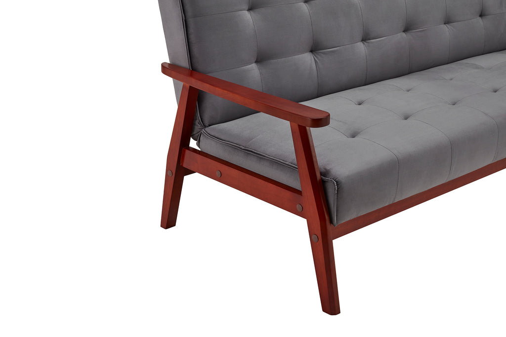 Sales Fever - Schlafsofa skandinavisch Samt dunkelgrau