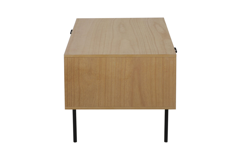 Möbilia - Couchtisch 110x59x50 cm natur, schwarz