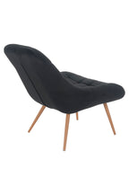 Sales Fever - Sessel XXL Samt schwarz Metall Holzoptik