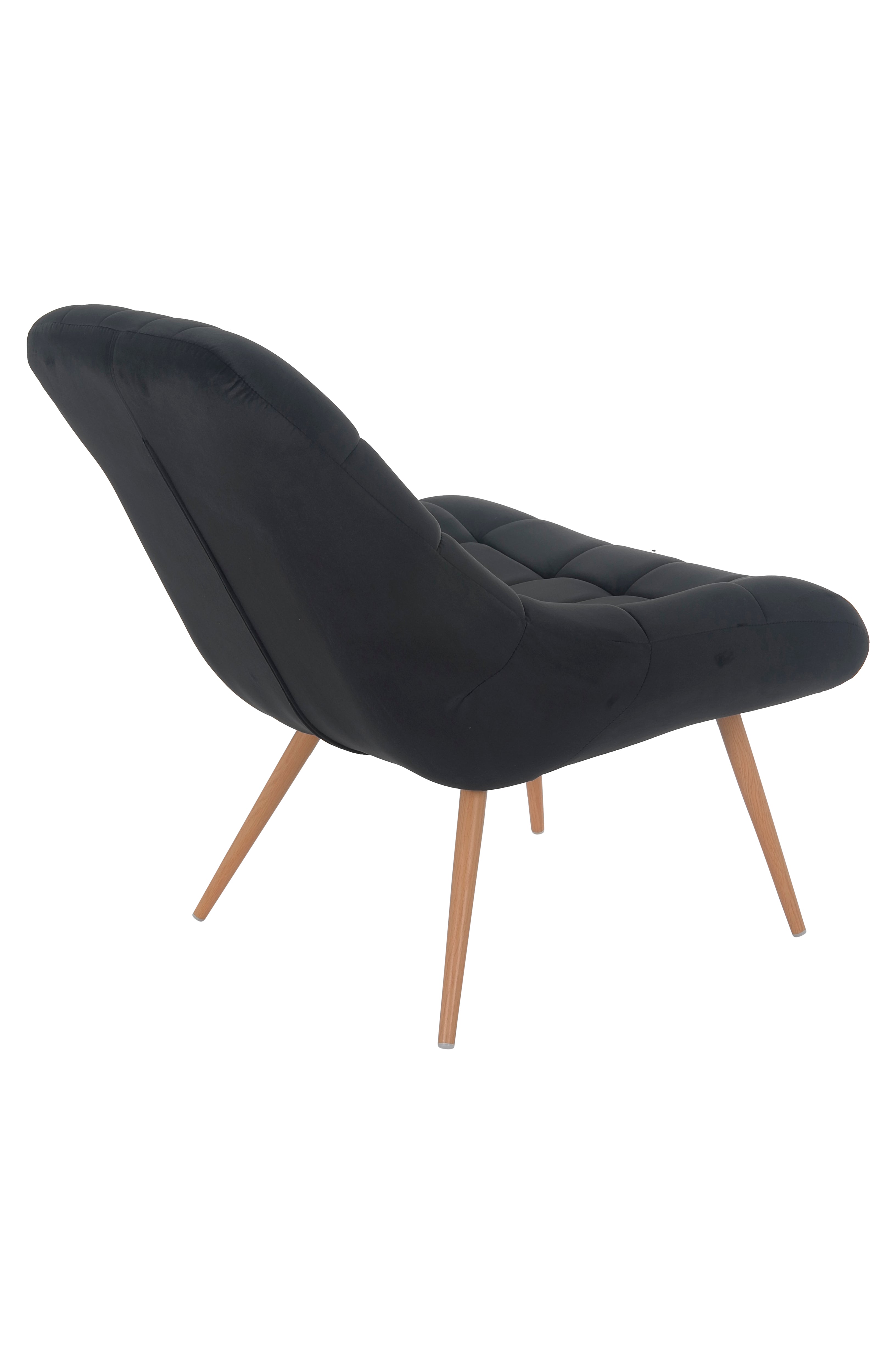 Sales Fever - Sessel XXL Samt schwarz Metall Holzoptik