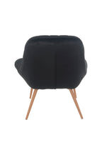 Sales Fever - Sessel XXL Samt schwarz Metall Holzoptik