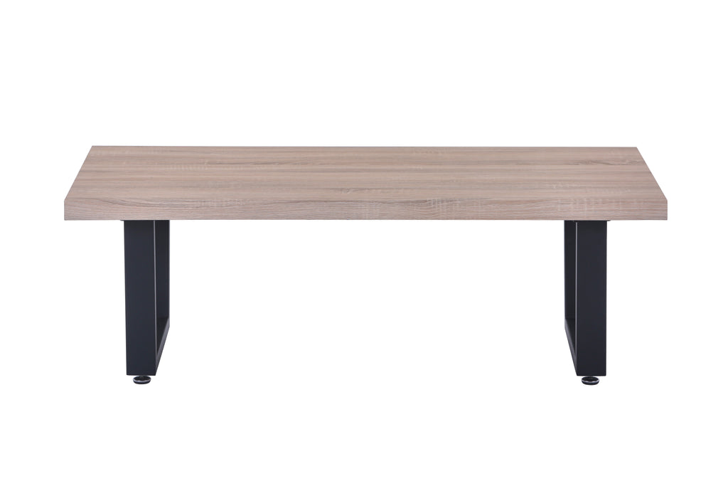Möbilia - Couchtisch 120x60x40 cm natur, schwarz Kufengestell