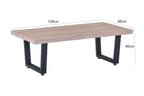 Möbilia - Couchtisch 120x60x40 cm natur, schwarz Kufengestell