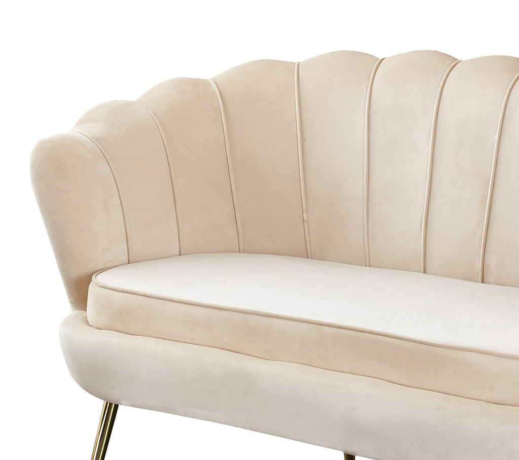 Sales Fever - Muschelsofa aus Samt Beige