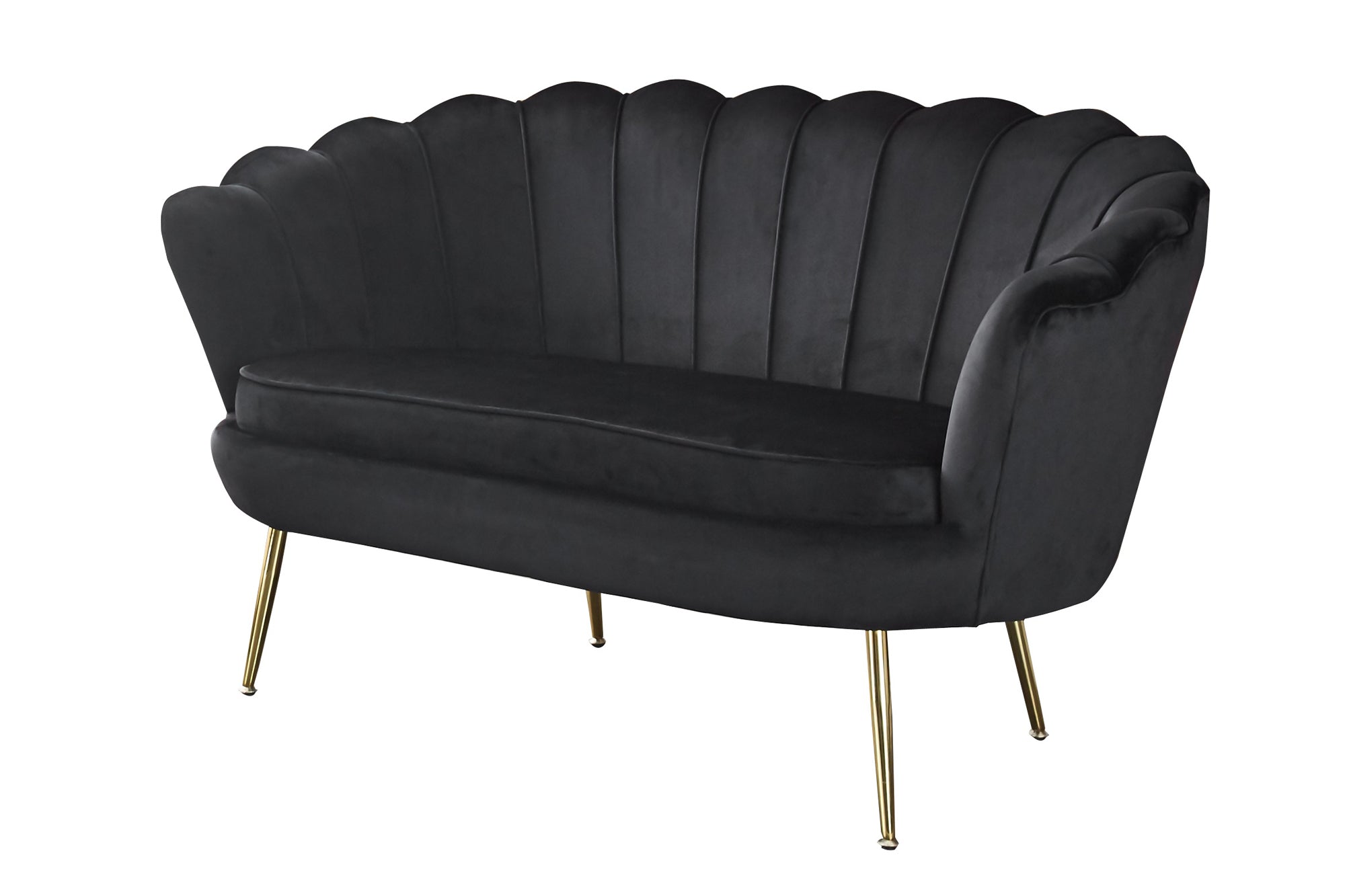 Sales Fever - Muschelsofa aus Samt Schwarz