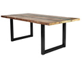 TABLES & CO Tisch 220x100 cm, buntes Altholz – Platte bunt lackiert, Gestell schwarz