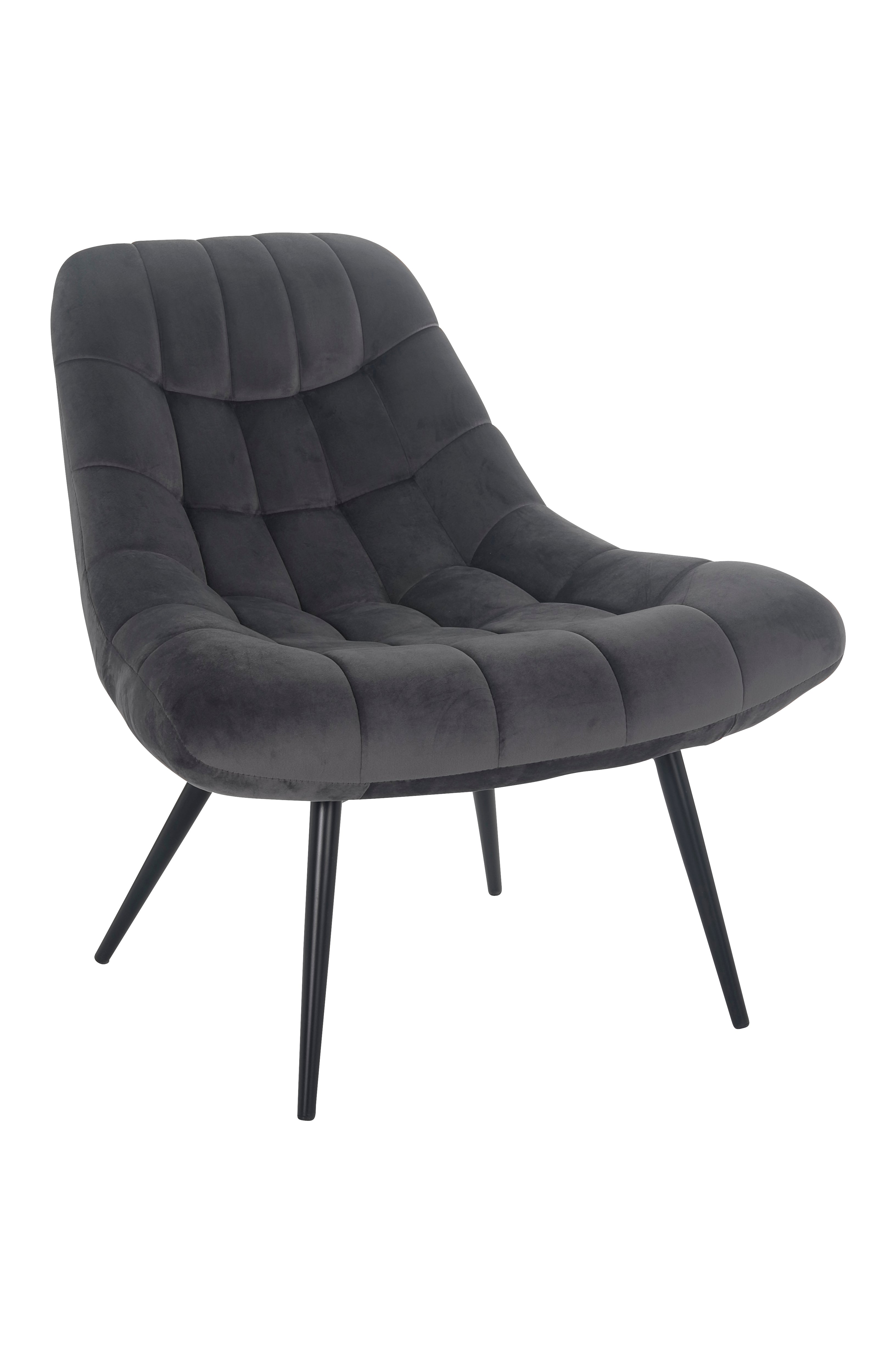 Sales Fever - Sessel XXL Samt grau Metall schwarz