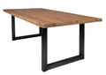 TABLES & CO Tisch 180x100 cm, recyceltes Teak natur – Platte natur, Gestell schwarz