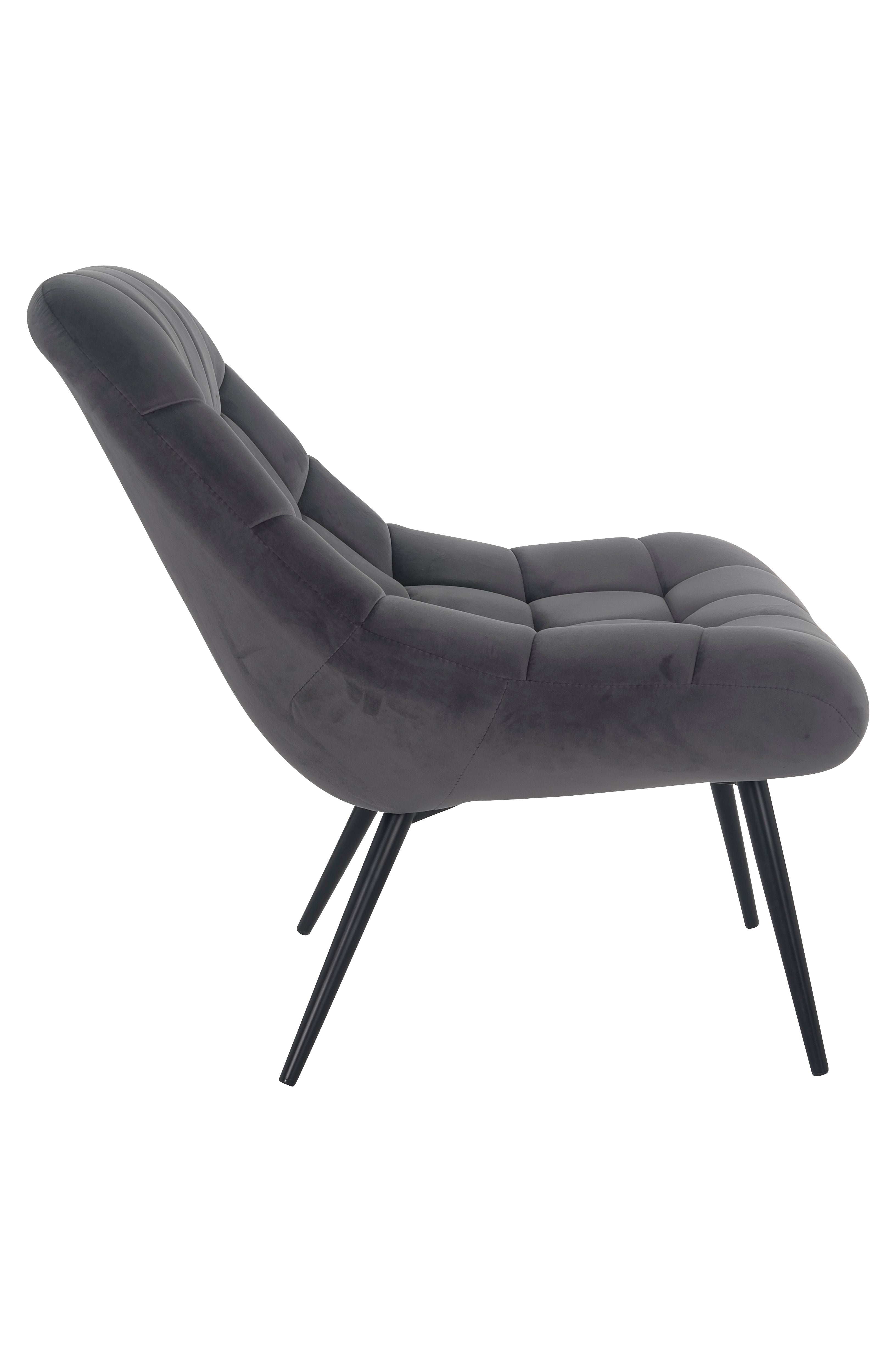 Sales Fever - Sessel XXL Samt grau Metall schwarz