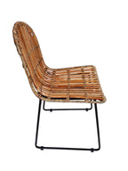 RATTAN Stuhl, 2er-Set – Natur, Gestell schwarz – Bild 3