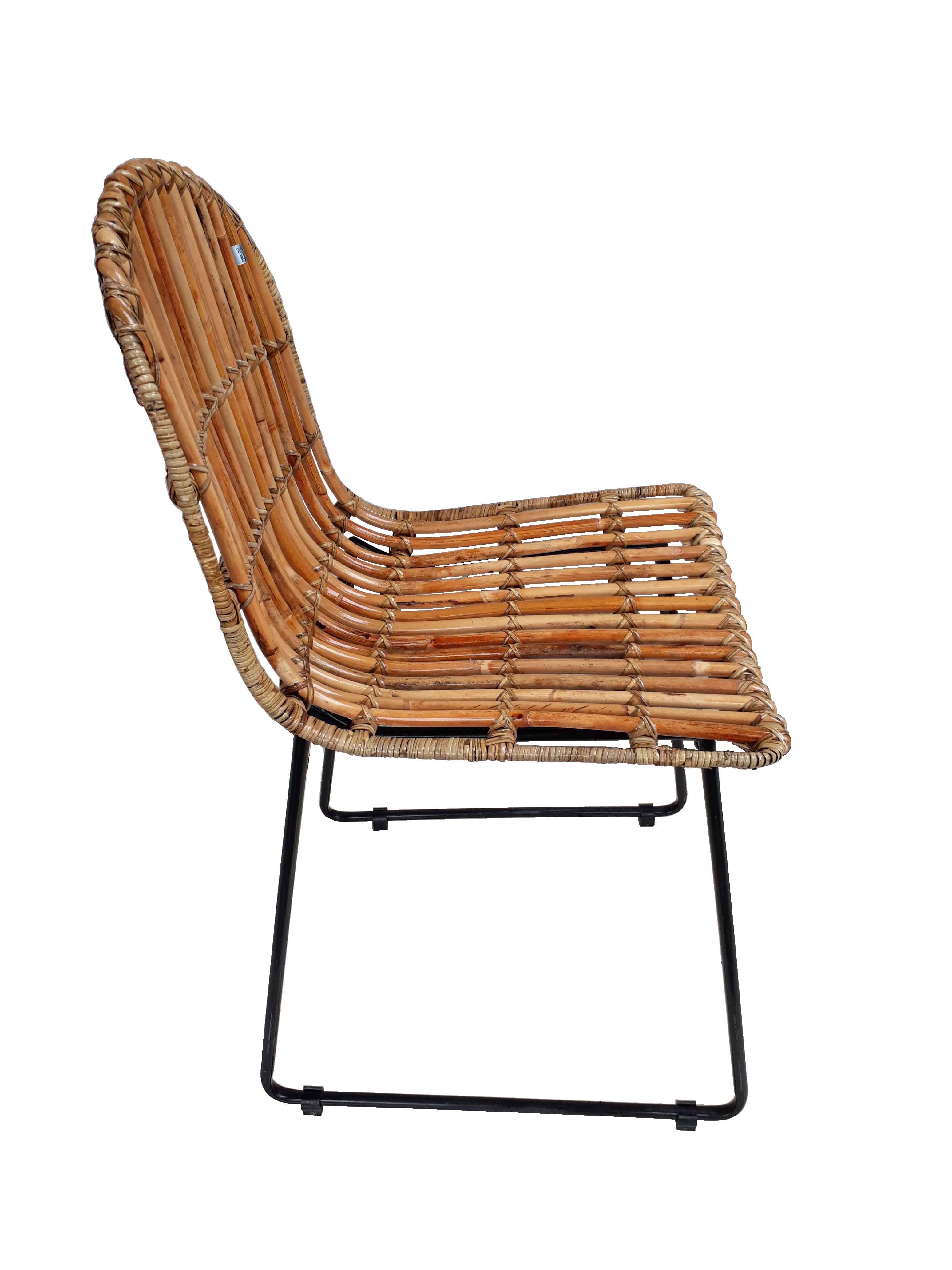 RATTAN Stuhl, 2er-Set – Natur, Gestell schwarz – Bild 3
