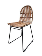 RATTAN Stuhl, 2er-Set – Natur, Gestell schwarz – Bild 6