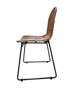 RATTAN Stuhl, 2er-Set – Natur, Gestell schwarz – Bild 7