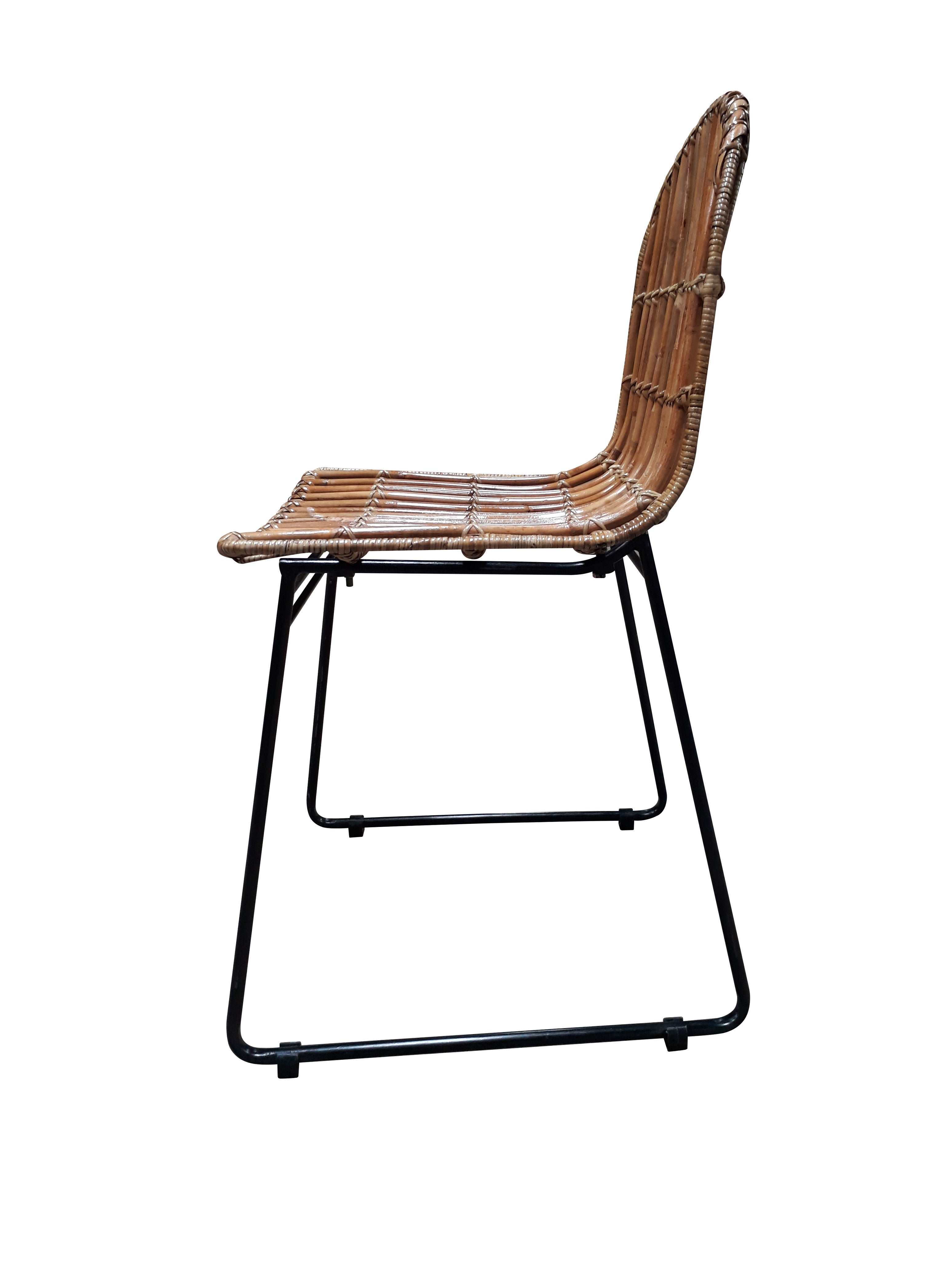 RATTAN Stuhl, 2er-Set – Natur, Gestell schwarz – Bild 7