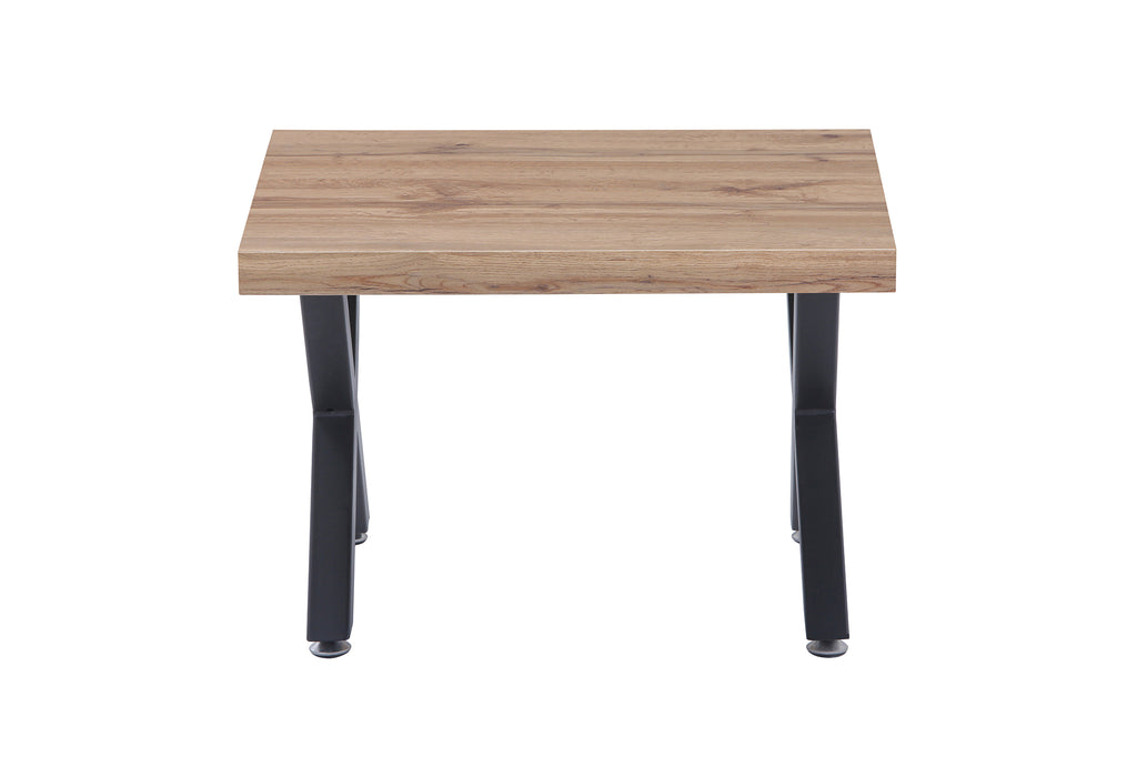 Möbilia - Couchtisch 60x60x40 cm natur, schwarz X-Gestell
