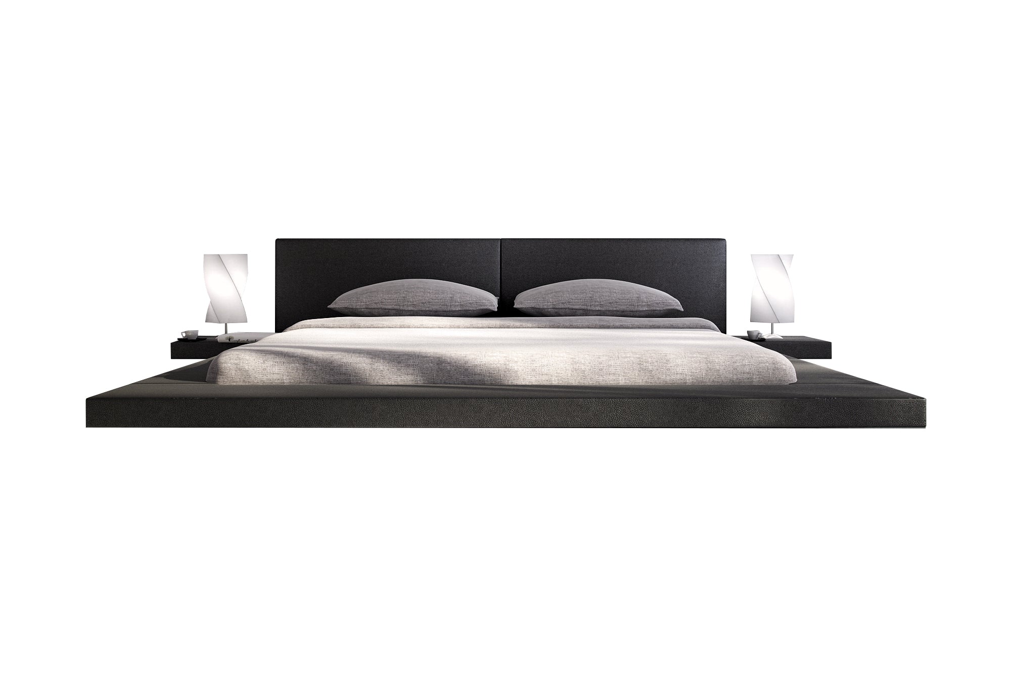 Sales Fever - Polsterbett 140x200 cm schwarz Kunstleder-Optik#