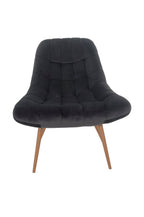 Sales Fever - Sessel XXL Samt grau Metall Holzoptik