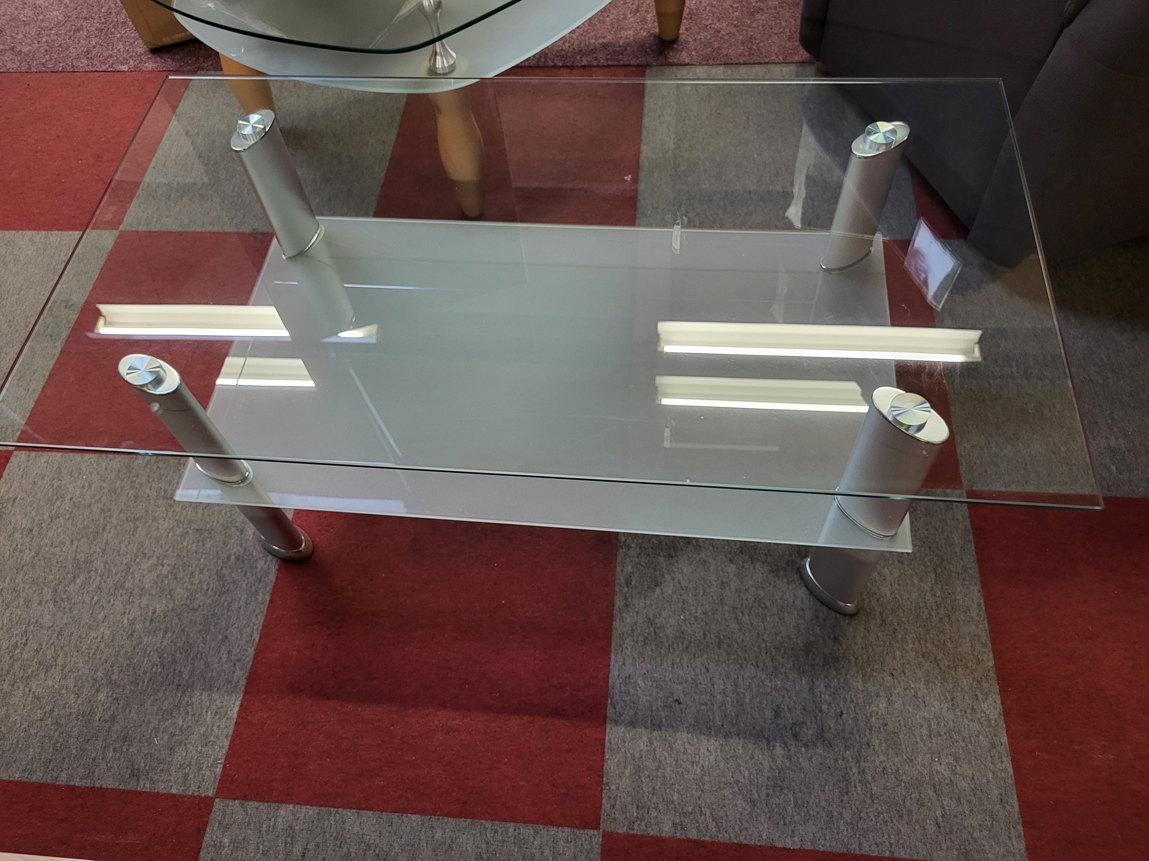 Couchtisch mit Glasplatte Outlet Einzelstück / Posten  Aktion