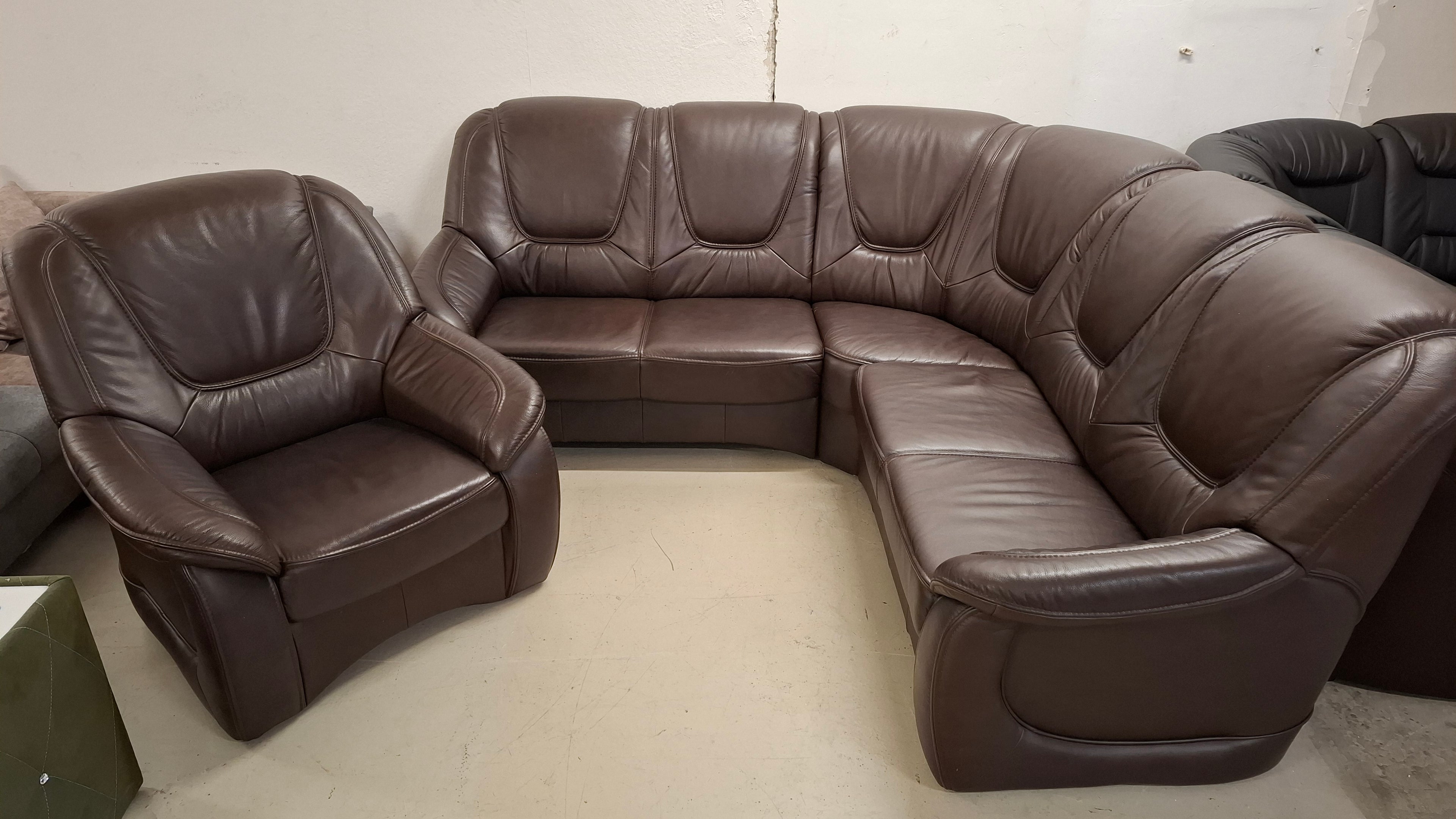 2. Wahl Ecksofa mit Sessel Leder