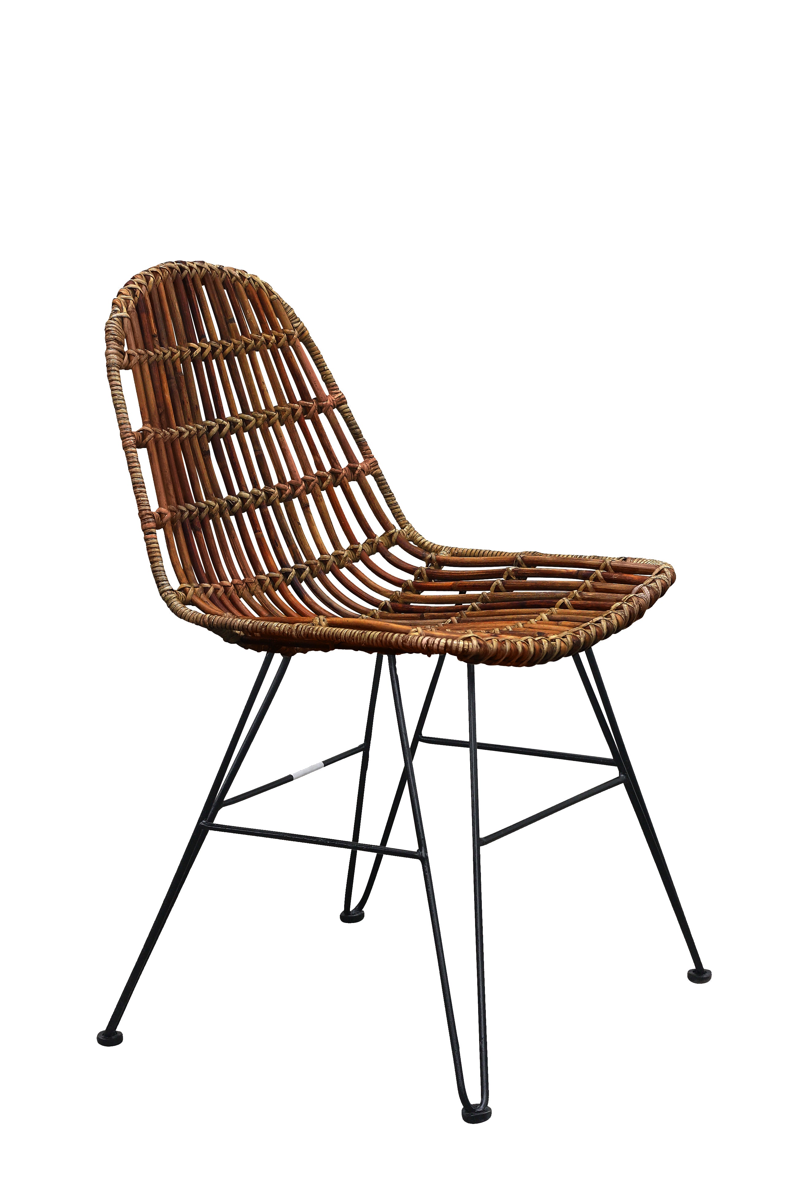 RATTAN Stuhl – Natur, Gestell antikschwarz – Bild 2