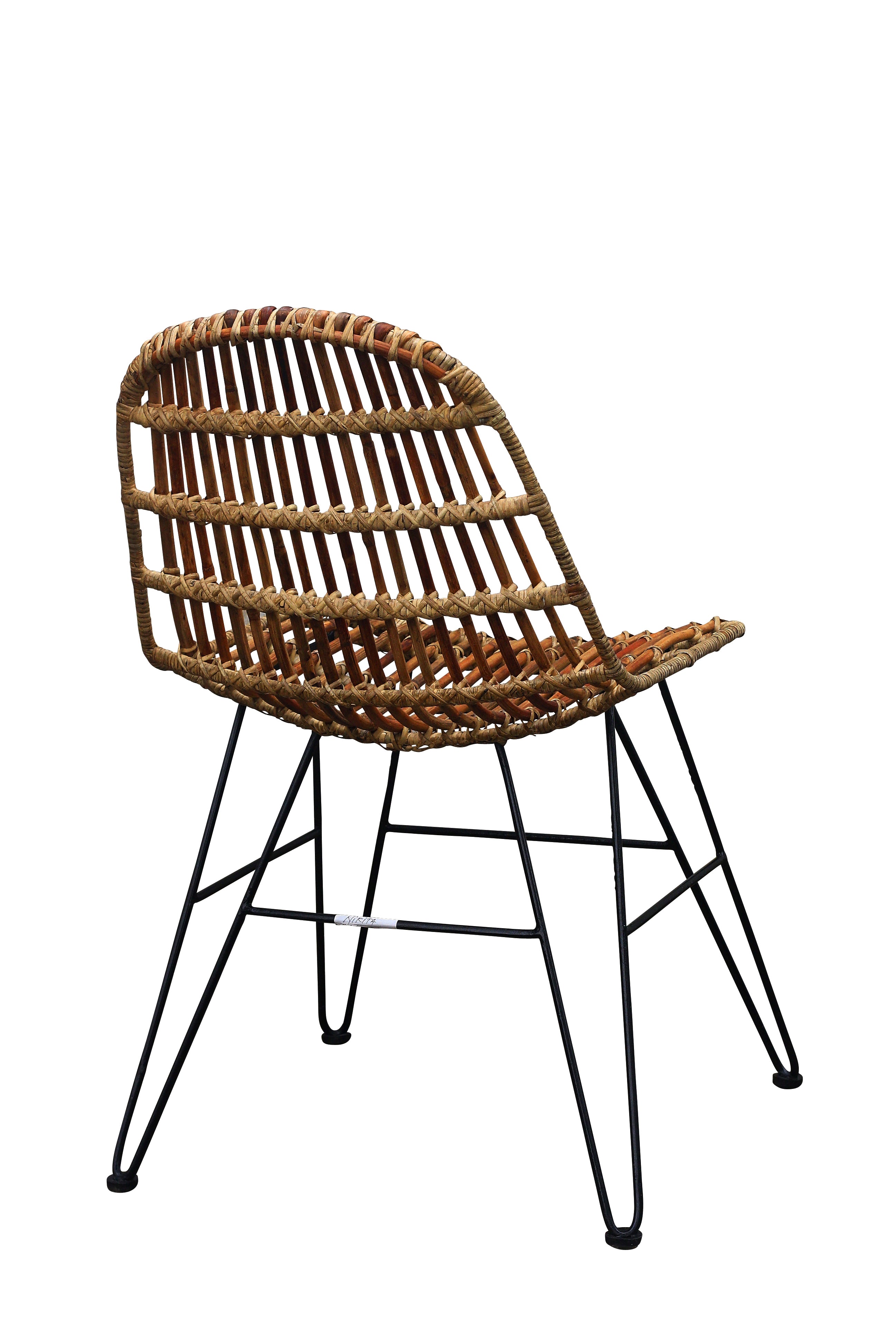 RATTAN Stuhl – Natur, Gestell antikschwarz – Bild 3