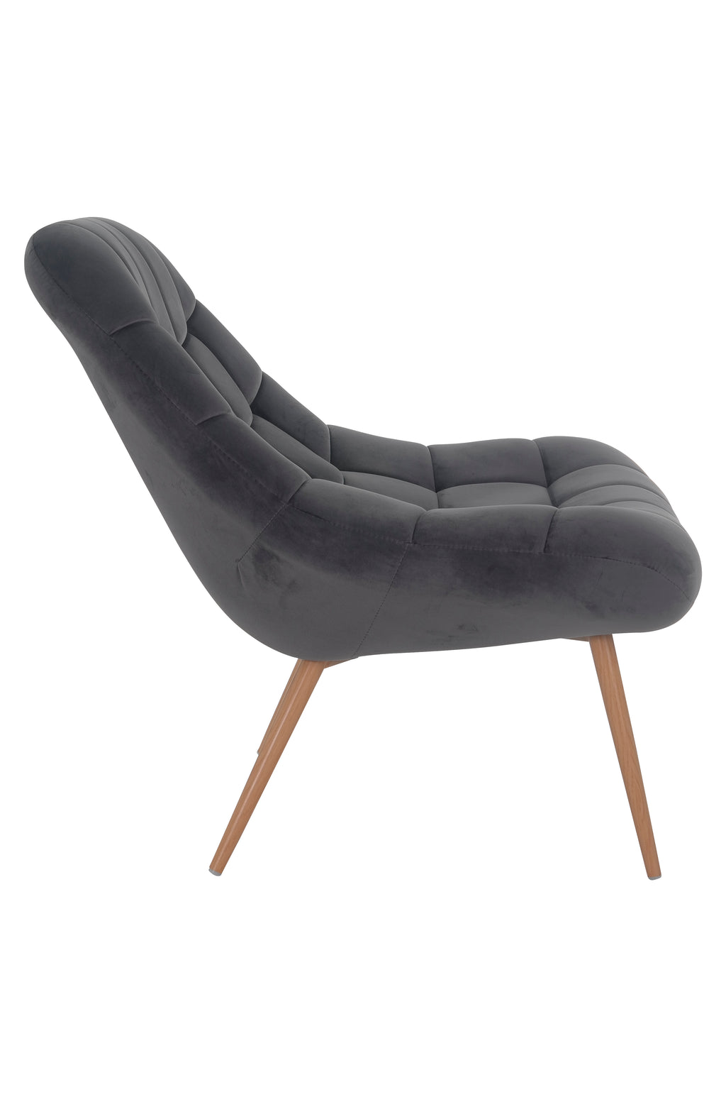 Sales Fever - Sessel XXL Samt grau Metall Holzoptik