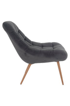 Sales Fever - Sessel XXL Samt grau Metall Holzoptik