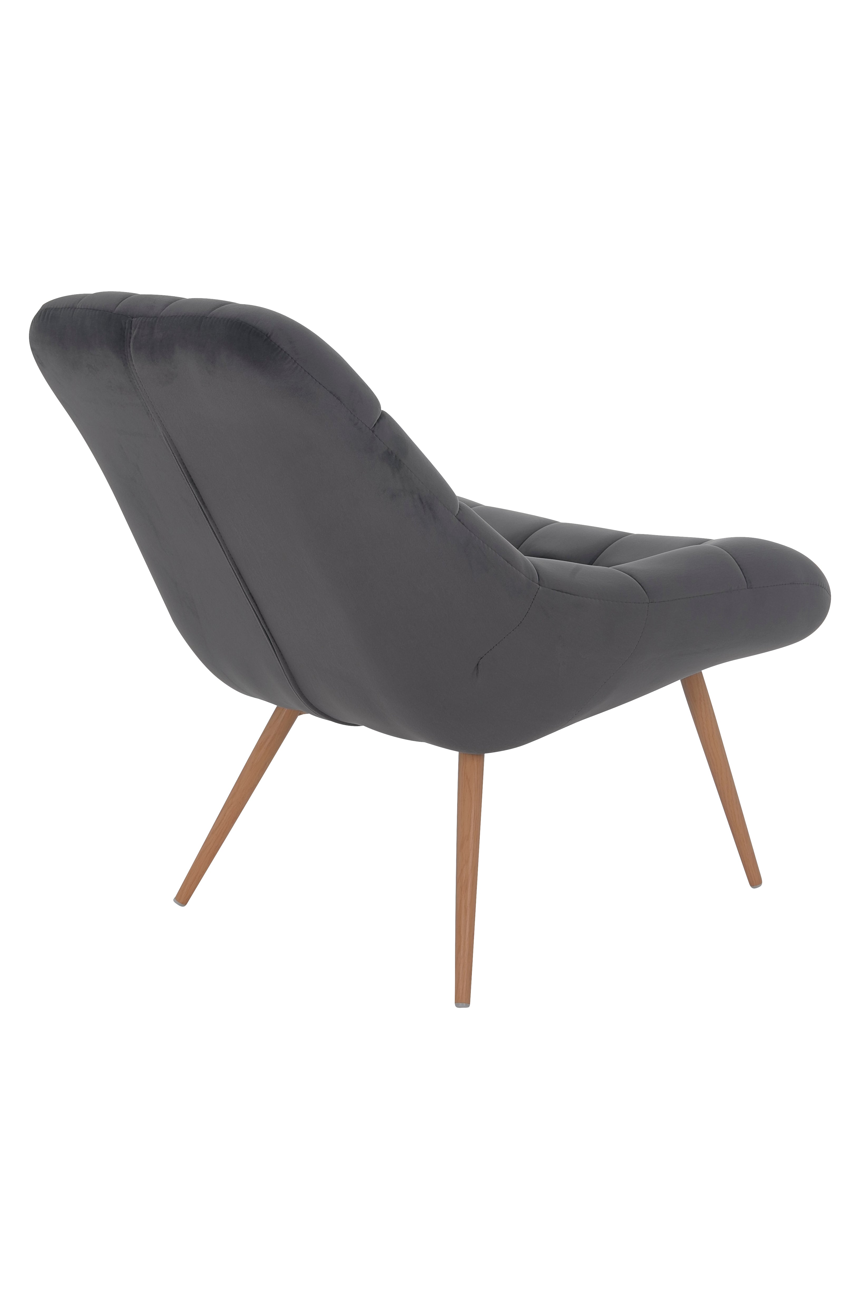 Sales Fever - Sessel XXL Samt grau Metall Holzoptik