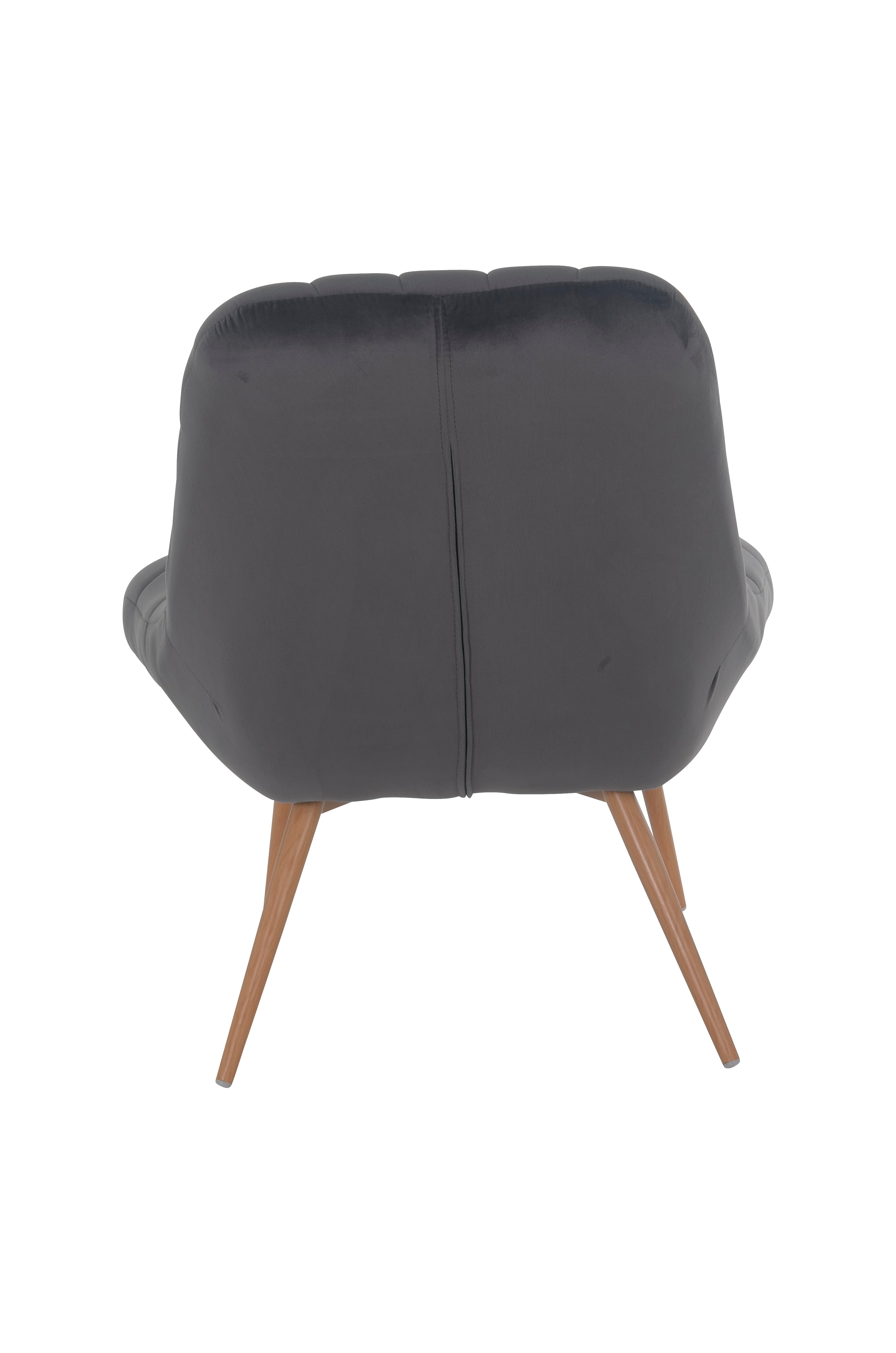 Sales Fever - Sessel XXL Samt grau Metall Holzoptik