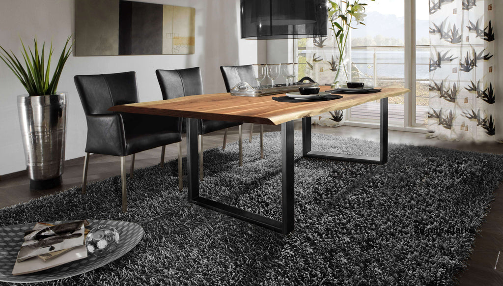 TABLES & CO Tisch 160x85 cm, Akazie natur, 36 mm – Platte natur, Gestell schwarz – Bild 4