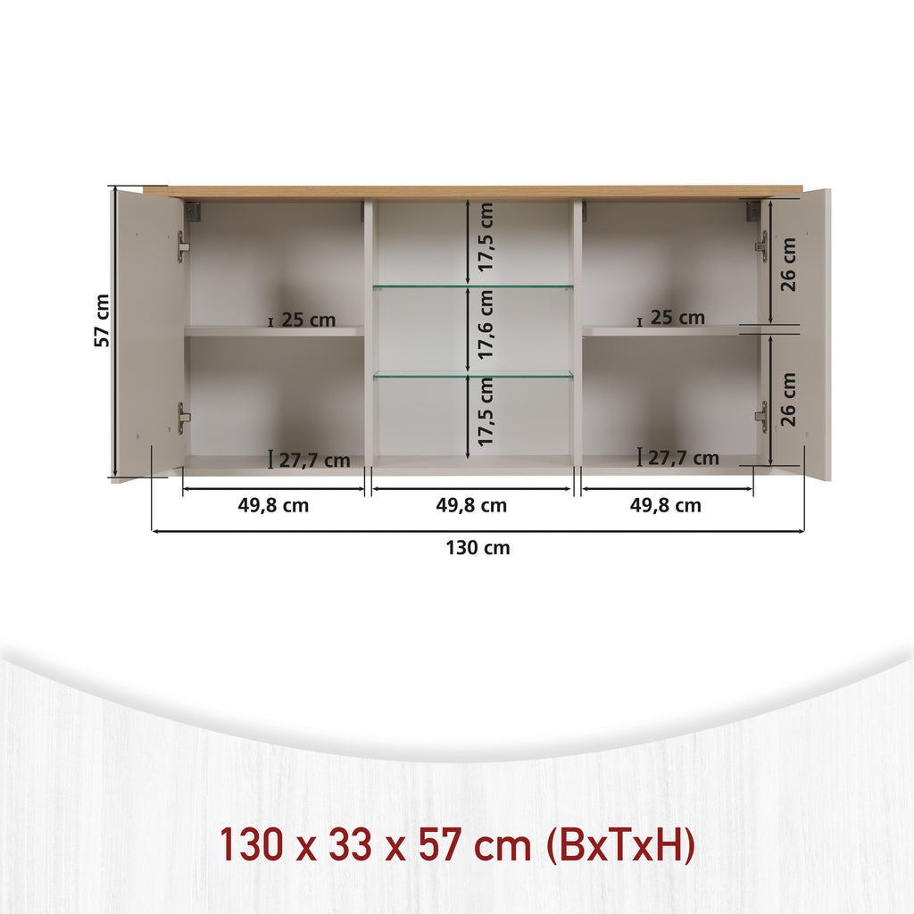 Hängeschrank Sardegna Kaschmir/Artisan Eiche -vorbestellbar-