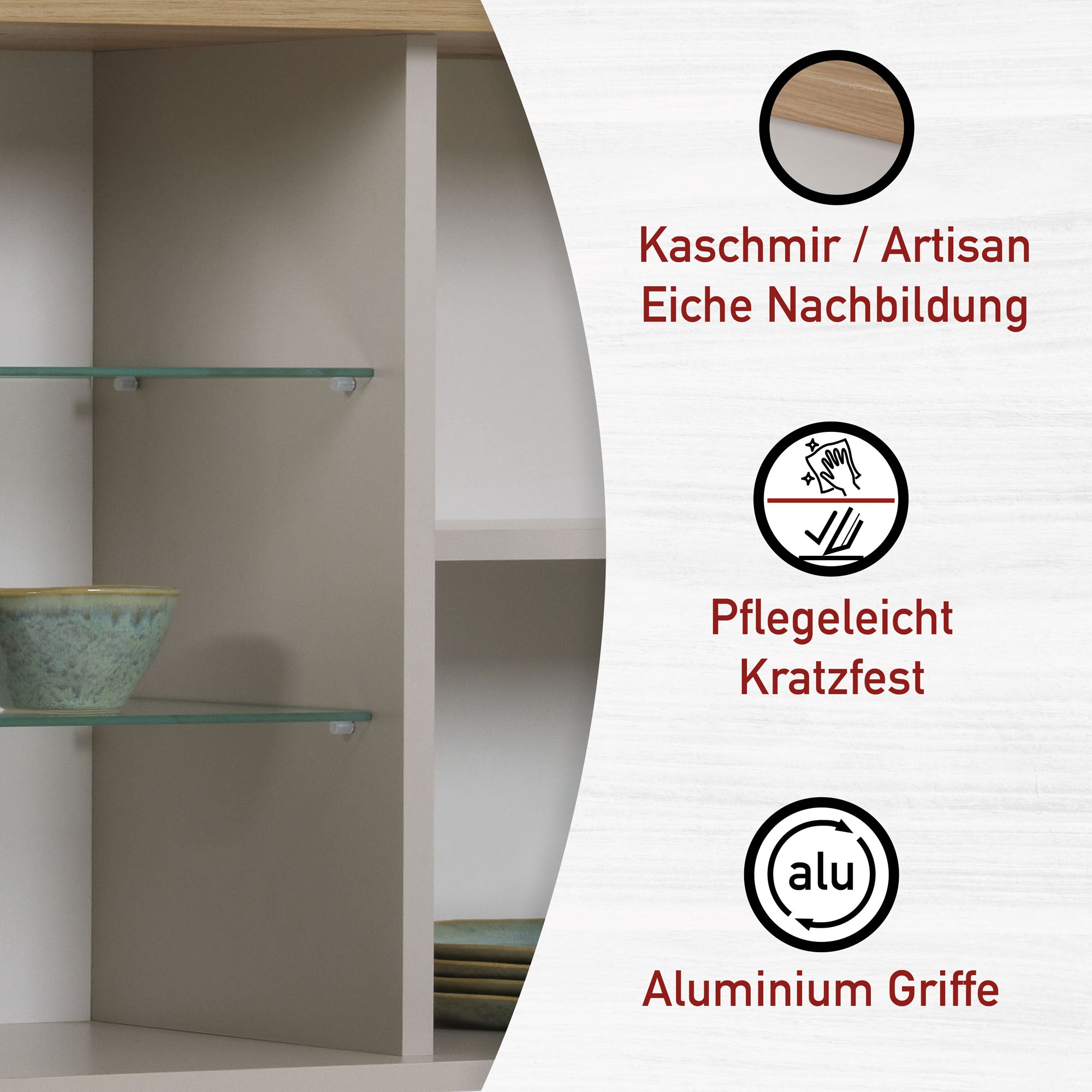 Hängeschrank Sardegna Kaschmir/Artisan Eiche -vorbestellbar-