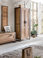 PANAMA Garderobenschrank – Natur mit antikschwarz – Bild 6