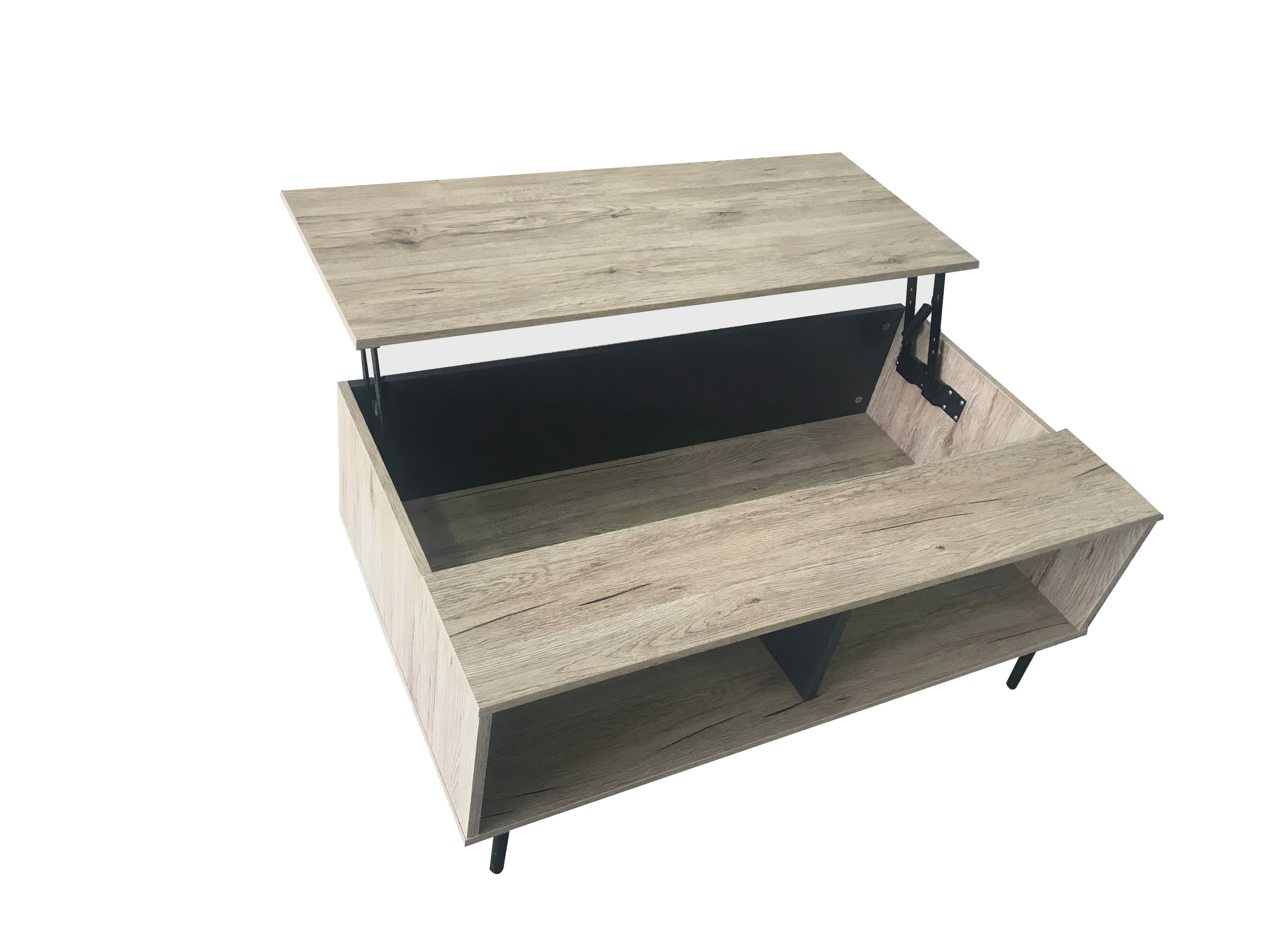 MAILBOX Couchtisch – Dunkel anthrazit und natur