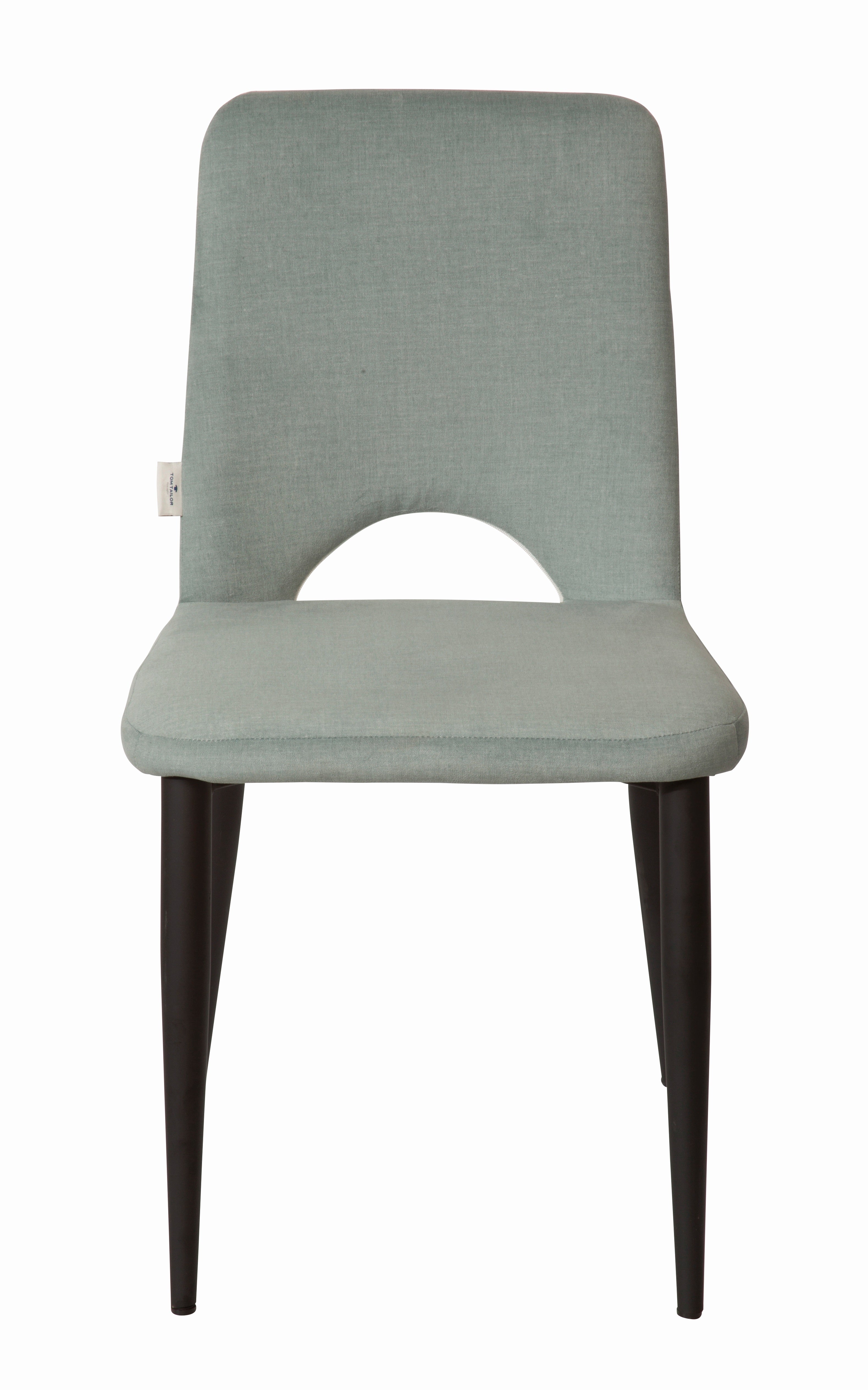 SIT&CHAIRS Stuhl, 2er-Set – Beine schwarz, Bezug celadon
