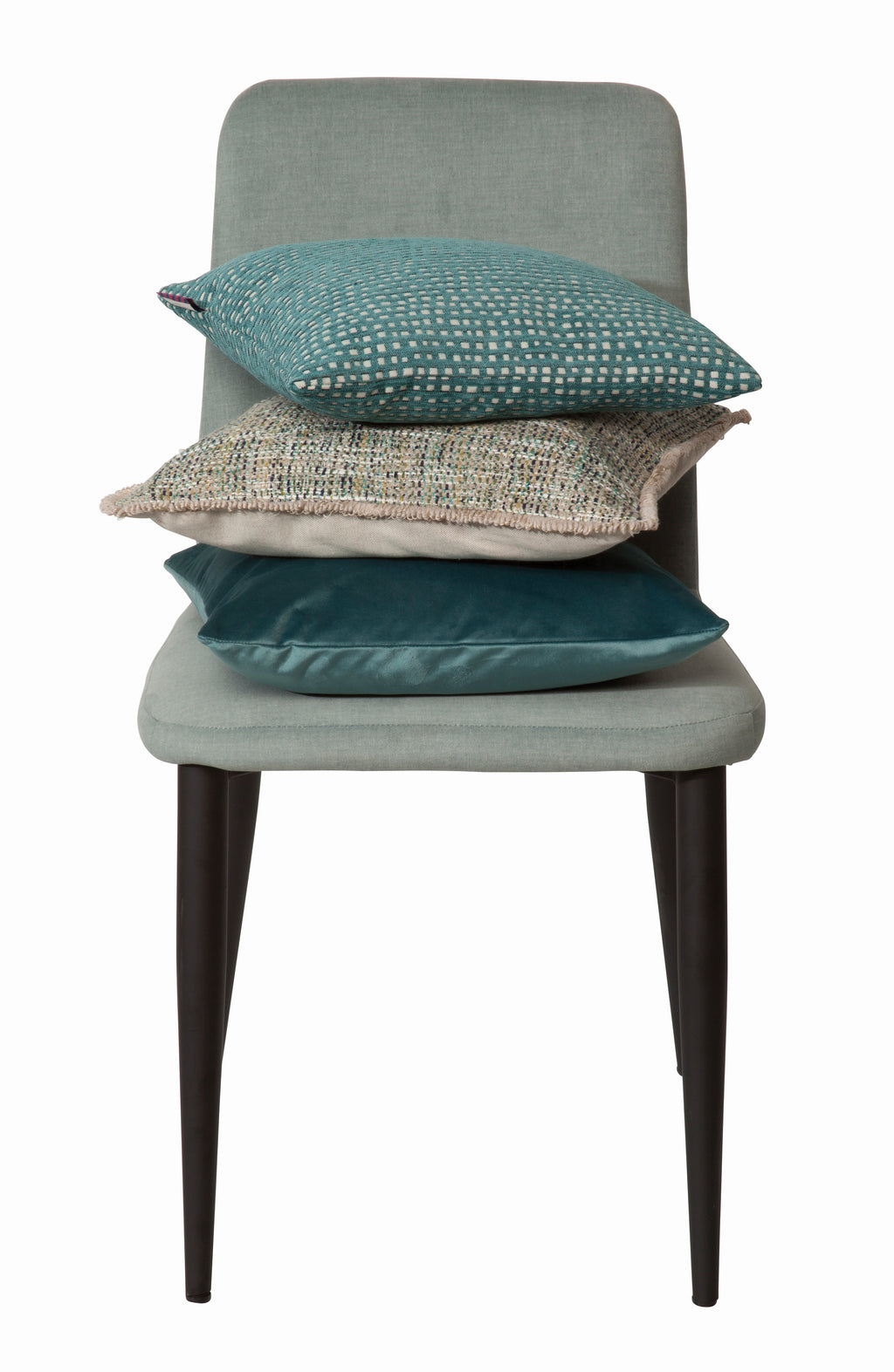 SIT&CHAIRS Stuhl, 2er-Set – Beine schwarz, Bezug celadon – Bild 3