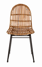 RATTAN Stuhl, 2er-Set – Natur, Gestell schwarz – Bild 9