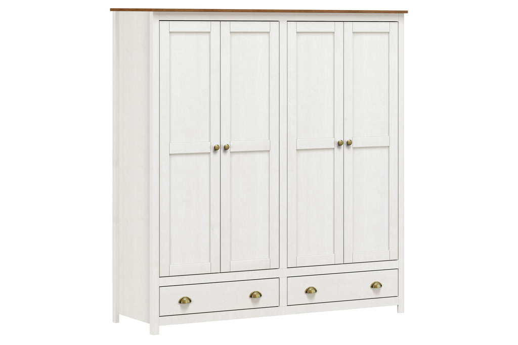 Möbilia - Kleiderschrank 176x54x185 cm weiß, braun